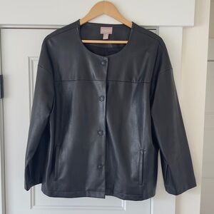 Chico's Sleek Black Faux Leather Jacket